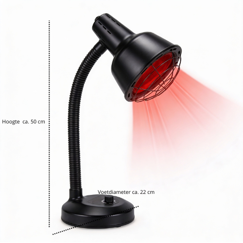 Luxyor Redlight 120 Infraroodlamp 275W Zwart - Warmtelamp voor Spierpijn & Gewrichten - Infraroodtherapie