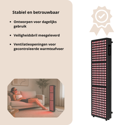 Luxyor Lumi 700 Zwart  Full Body Roodlichttherapie Paneel met 7 Golflengtes en Touchscreen