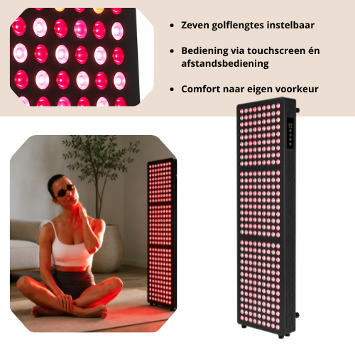 Luxyor Lumi 700 Zwart  Full Body Roodlichttherapie Paneel met 7 Golflengtes en Touchscreen