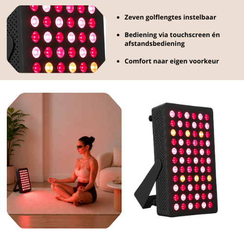 Luxyor Lumi 110 Zwart  Roodlichttherapie Paneel met 7 Golflengtes en Touchscreen