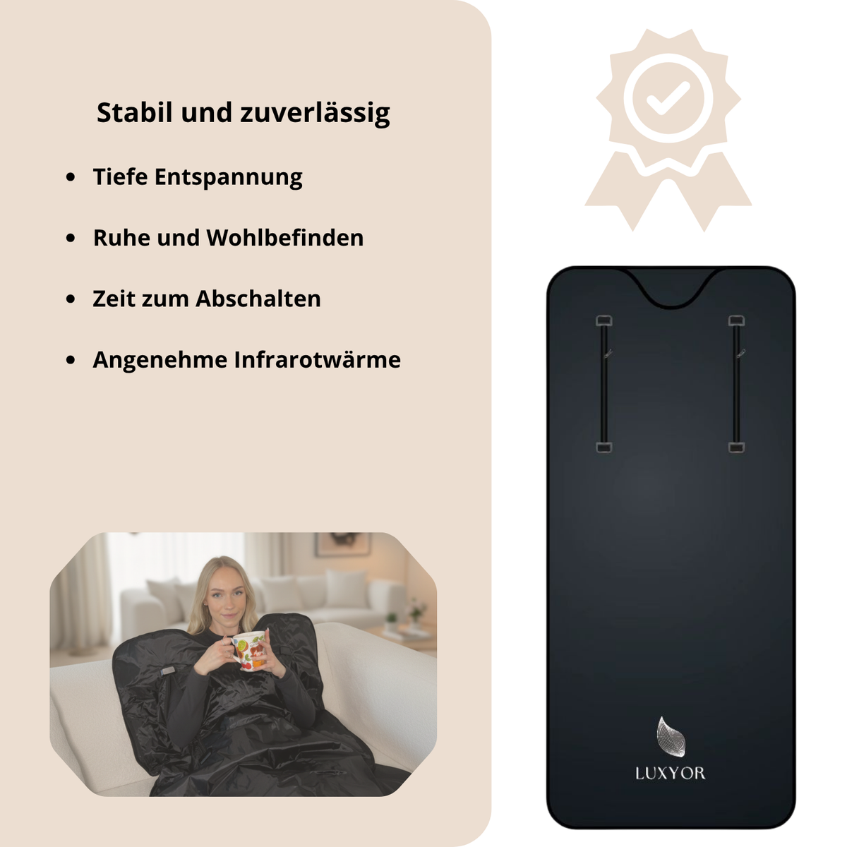 Luxyor Comfort 150 Saunadecke: stabil und zuverlässig, tiefe Entspannung und angenehme Infrarotwärme