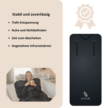 Luxyor Comfort 150 Saunadecke: stabil und zuverlässig, tiefe Entspannung und angenehme Infrarotwärme