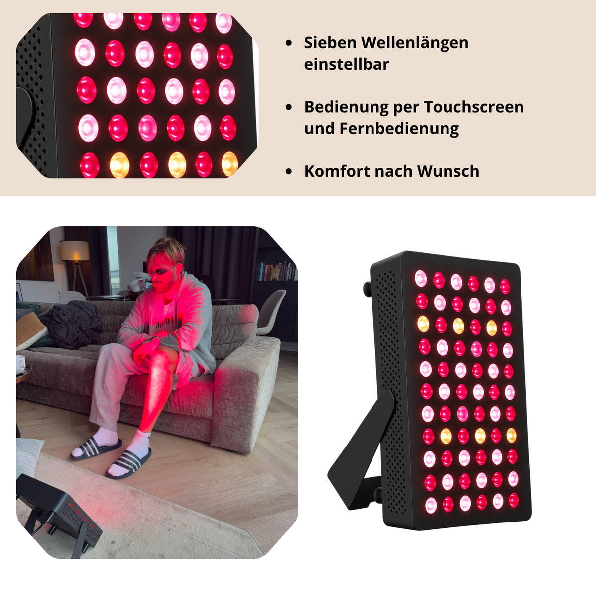 Luxyor Lumi 110 schwarz: sieben Wellenlängen, Touchscreen und Fernbedienung