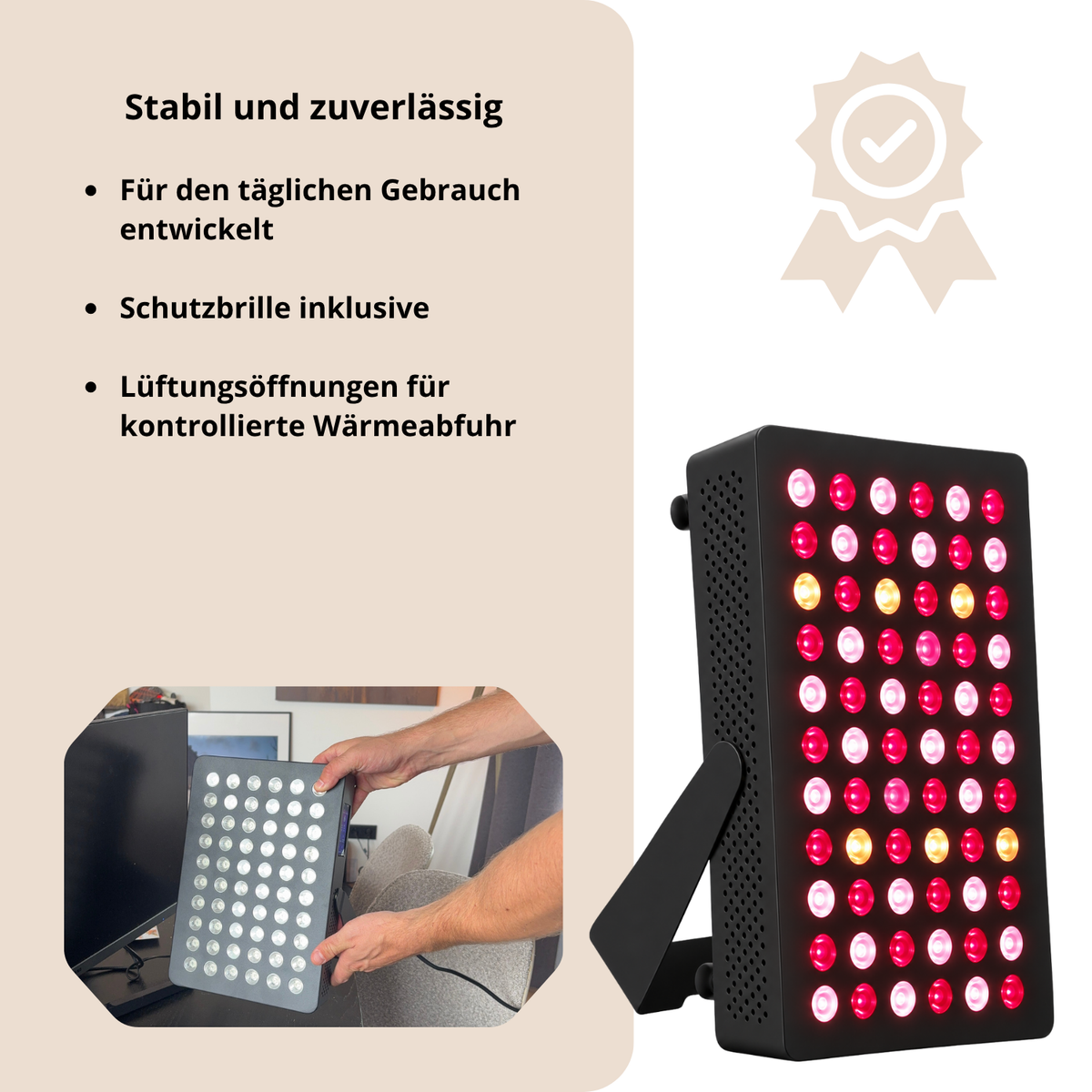 Luxyor Lumi 110 schwarz: stabil und zuverlässig, Schutzbrille inklusive