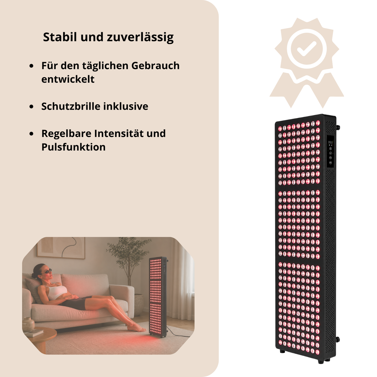 Luxyor Lumi 700 schwarz: stabil und zuverlässig, Schutzbrille inklusive, regelbare Intensität und Pulsfunktion