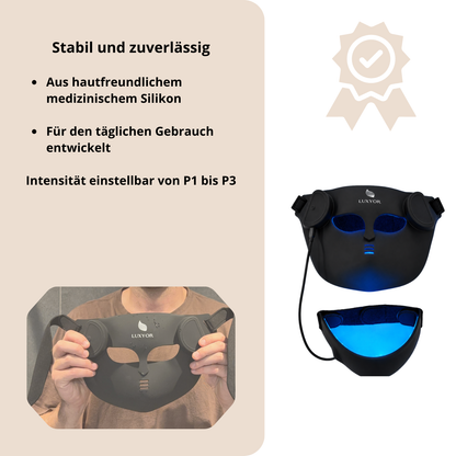 Luxyor RedLight Maske aus hautfreundlichem Silikon, Intensität P1 bis P3